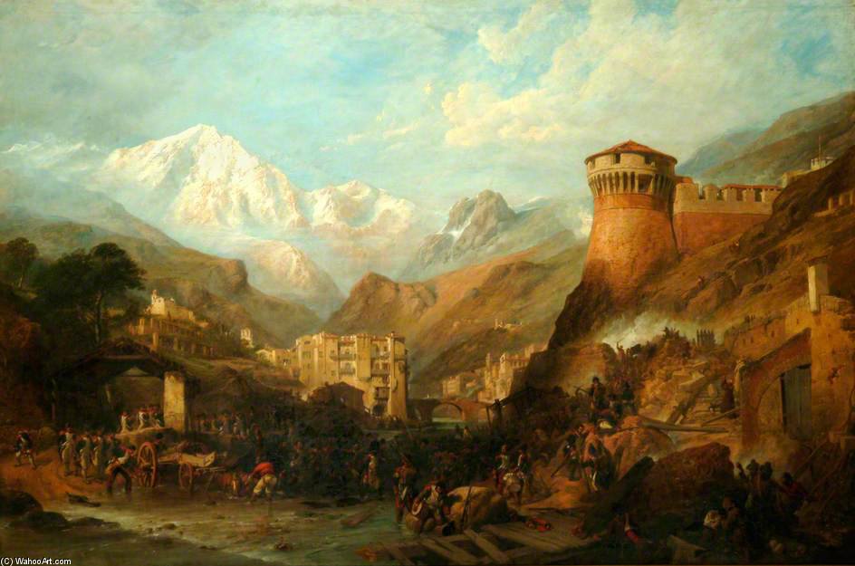 Wikoo.org - موسوعة الفنون الجميلة - اللوحة، العمل الفني Clarkson Frederick Stanfield - The Battle Of Roveredo