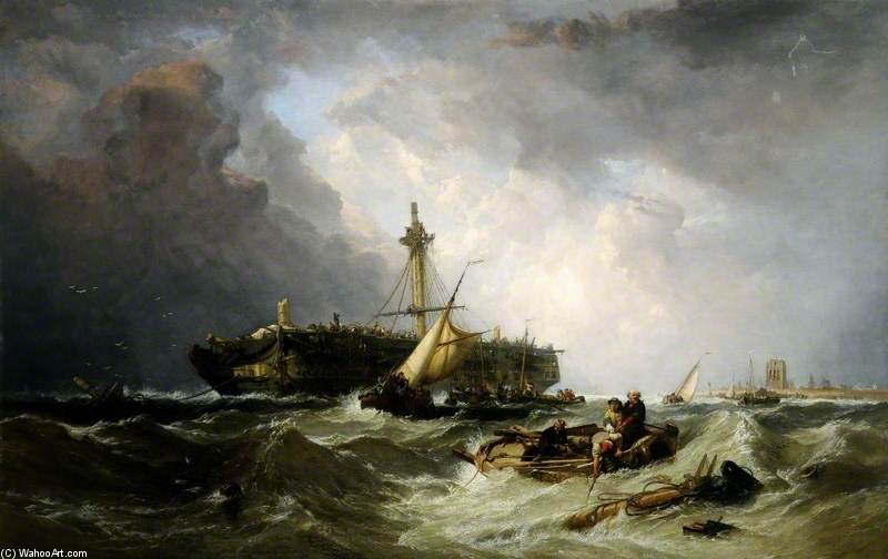 WikiOO.org - Güzel Sanatlar Ansiklopedisi - Resim, Resimler Clarkson Frederick Stanfield - The Morning After The Wreck