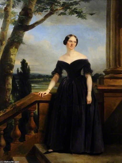 Wikioo.org - The Encyclopedia of Fine Arts - Painting, Artwork by Claude Marie Paul Dubufe - Eliza Chichester, Sister To Lady Marianne Clifford Constable
