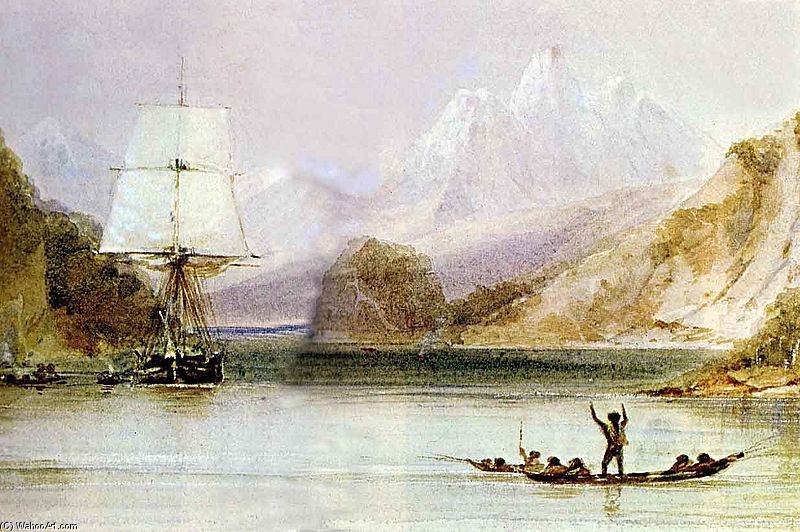 Wikioo.org – L'Encyclopédie des Beaux Arts - Peinture, Oeuvre de Conrad Martens - HMS Beagle