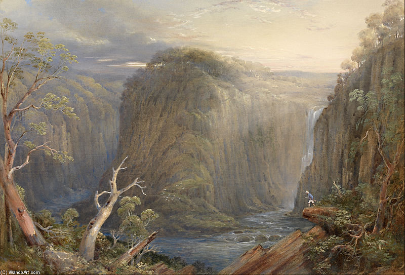 Wikioo.org - The Encyclopedia of Fine Arts - Painting, Artwork by Conrad Martens - One Of The Falls On The Apsley