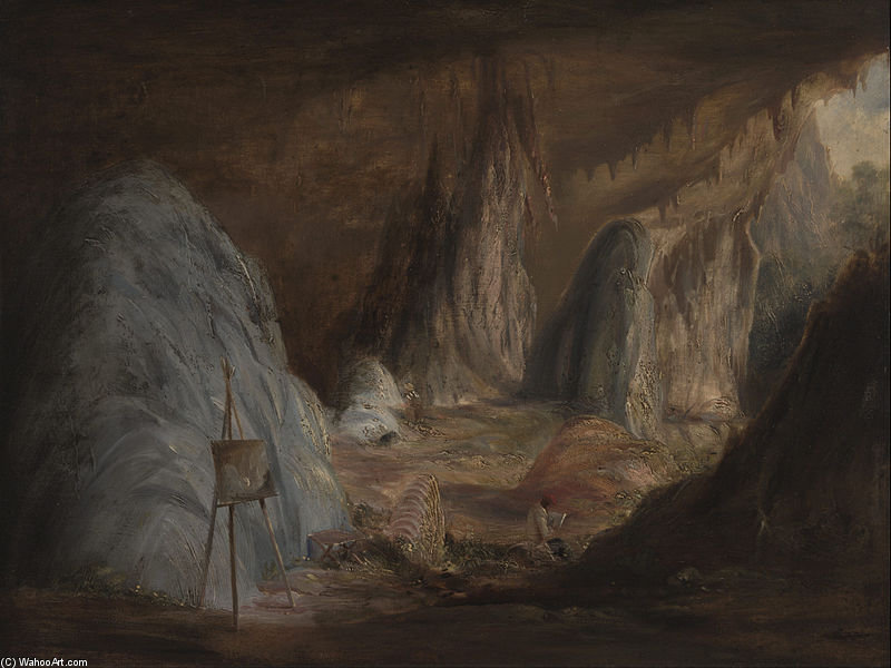 Wikioo.org - The Encyclopedia of Fine Arts - Painting, Artwork by Conrad Martens - Stalagmites, Burragalong Cavern