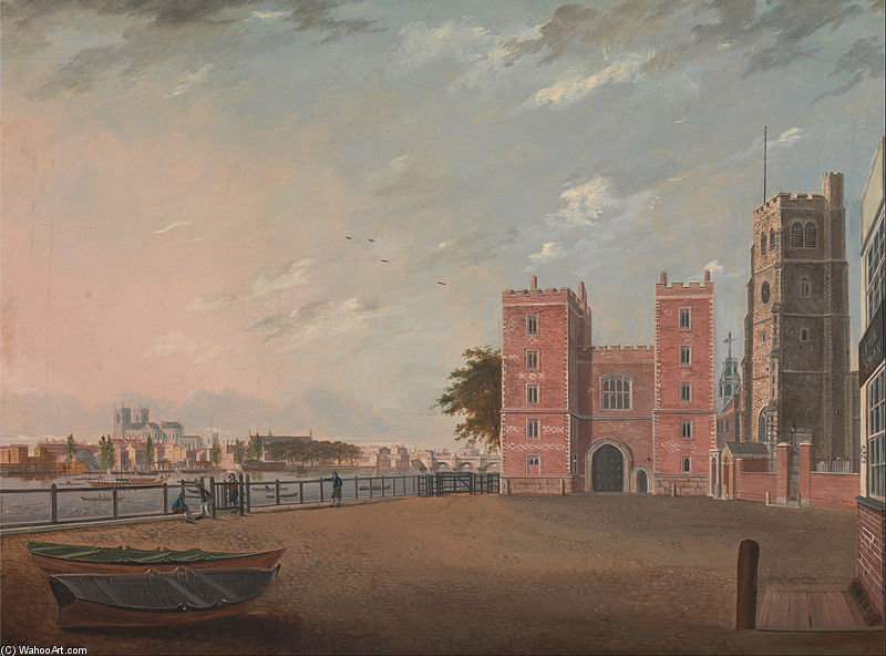 WikiOO.org - Encyclopedia of Fine Arts - Lukisan, Artwork Daniel Turner - Lambeth Palace From The West