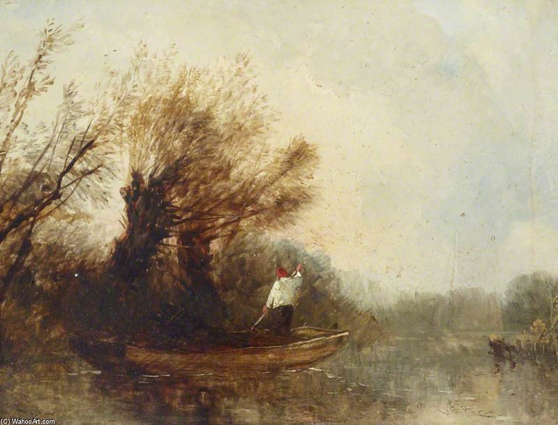 WikiOO.org - Encyclopedia of Fine Arts - Malba, Artwork Edmund Bristow - A Punt On The River