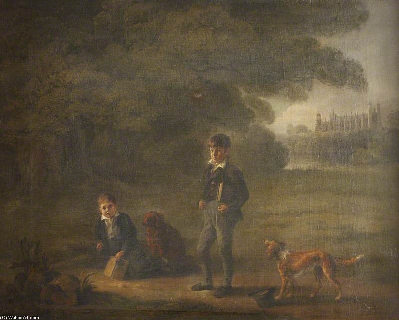 Wikioo.org - The Encyclopedia of Fine Arts - Painting, Artwork by Edmund Bristow - Frederick William Hervey (1800–1864), Lord Hervey, Later Earl Jermyn, and Finally 2nd Marquess of Bristol, and His Brother The Honourable (Later Lord) George Hervey (1803–1838)