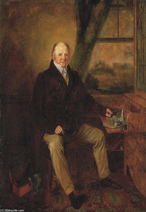 Wikioo.org - The Encyclopedia of Fine Arts - Painting, Artwork by Edmund Bristow - Portrait Of Isaac Manning