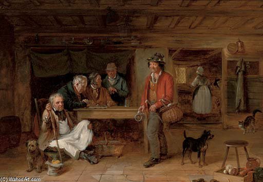 Wikioo.org – L'Encyclopédie des Beaux Arts - Peinture, Oeuvre de Edmund Bristow - Le Turk Head Inn, Eton