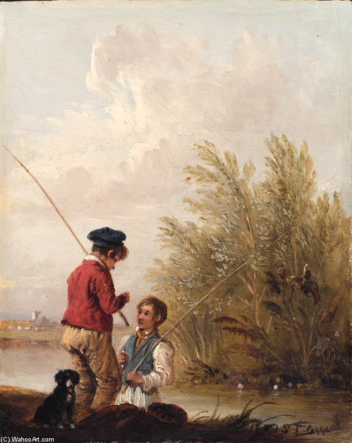 WikiOO.org – 美術百科全書 - 繪畫，作品 Edmund Bristow -  年轻的 渔