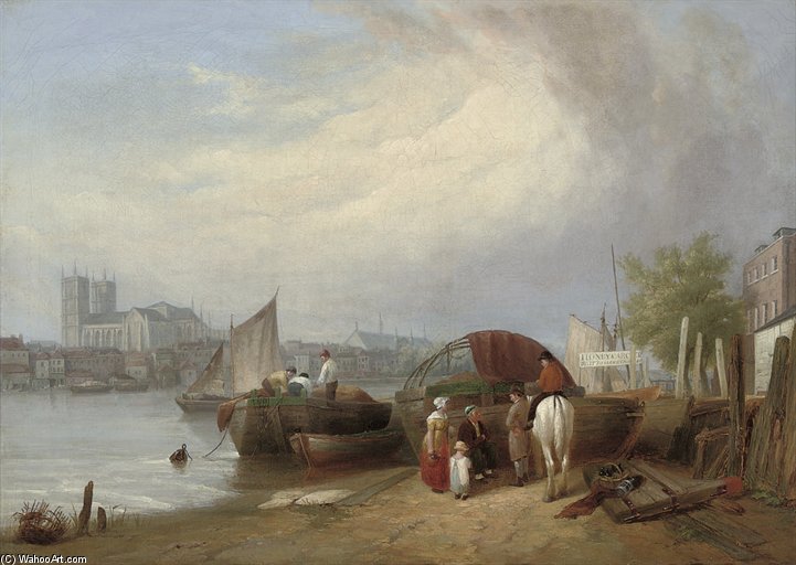WikiOO.org - Encyclopedia of Fine Arts - Schilderen, Artwork Edmund Bristow - Westminster From The Thames