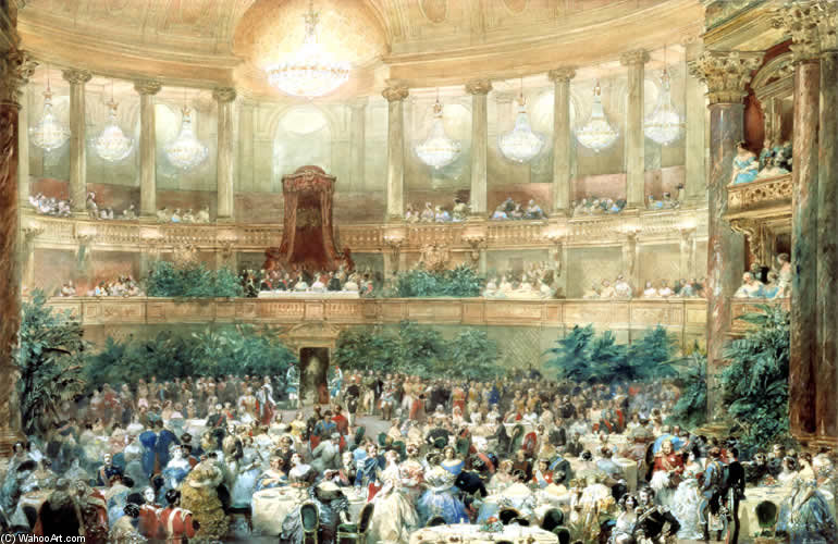 Wikioo.org – L'Encyclopédie des Beaux Arts - Peinture, Oeuvre de Eugene Louis Lami - visite de la reine victoria à paris