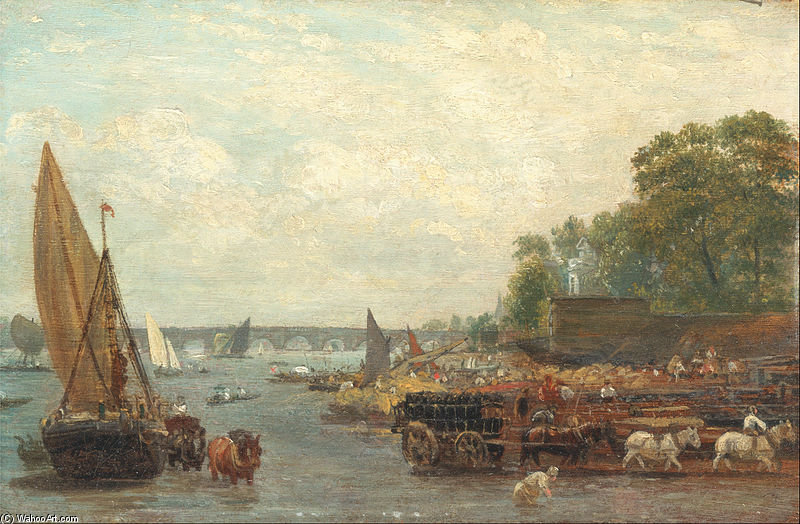 Wikioo.org - The Encyclopedia of Fine Arts - Painting, Artwork by Frederick Nash - Westminster Bridge