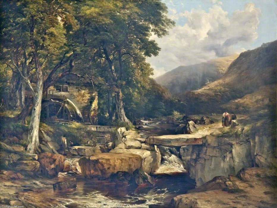 Wikioo.org - Die Enzyklopädie bildender Kunst - Malerei, Kunstwerk von Frederick Richard Lee - Fluss Teign, Devonshire