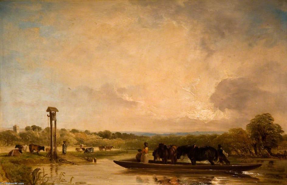 WikiOO.org - Güzel Sanatlar Ansiklopedisi - Resim, Resimler Frederick Richard Lee - The Ferry Boat