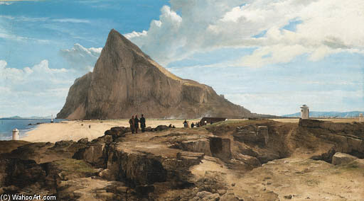 Wikioo.org - The Encyclopedia of Fine Arts - Painting, Artwork by Frederick Richard Lee - The Rock Of Gibraltar
