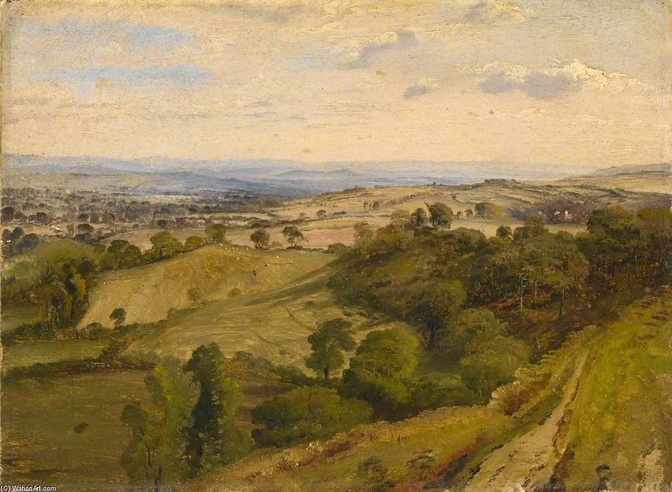 Wikioo.org - The Encyclopedia of Fine Arts - Painting, Artwork by Frederick Richard Lee - View Near Crediton, Devon -