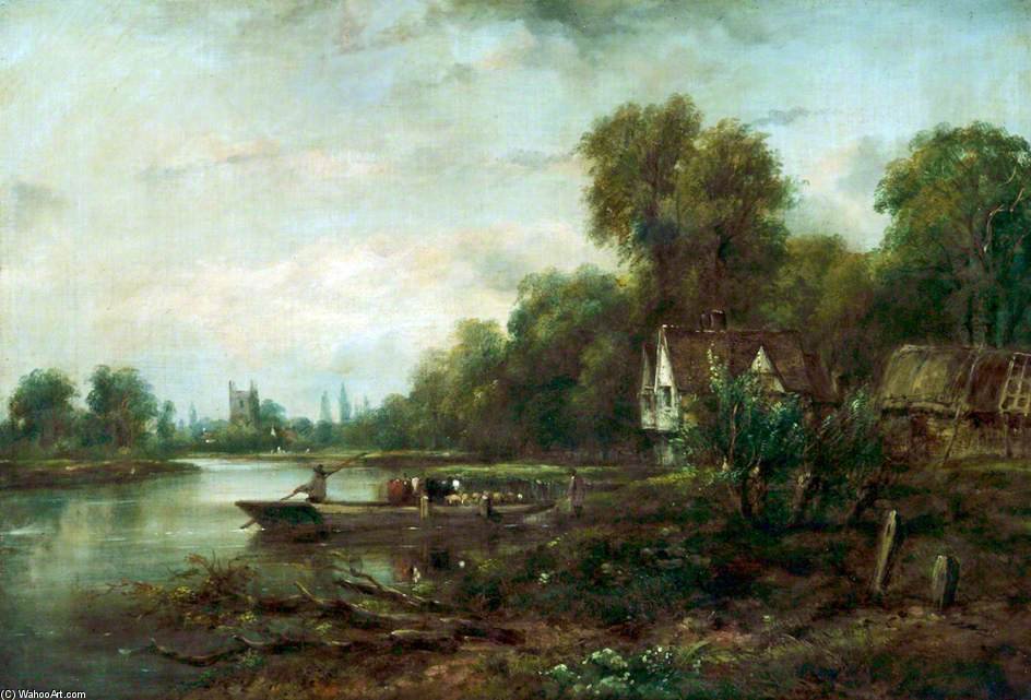 WikiOO.org - Encyclopedia of Fine Arts - Malba, Artwork Frederick Waters (William) Watts - A Thames Ferry