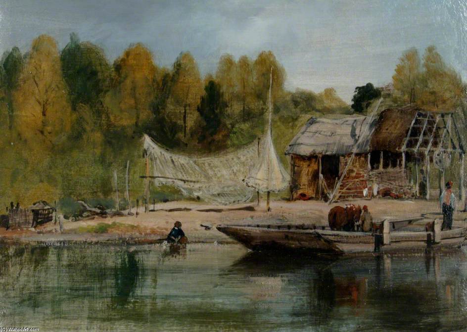 WikiOO.org - دایره المعارف هنرهای زیبا - نقاشی، آثار هنری Frederick Waters (William) Watts - On The River Itchen