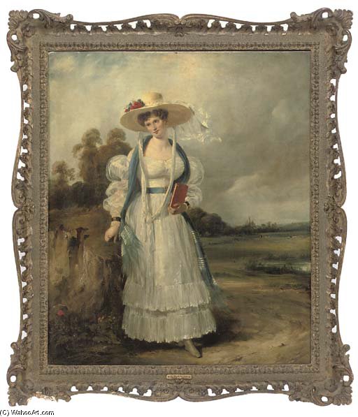 Wikioo.org - The Encyclopedia of Fine Arts - Painting, Artwork by Frederick Waters (William) Watts - Portrait Of Mrs. Chalders