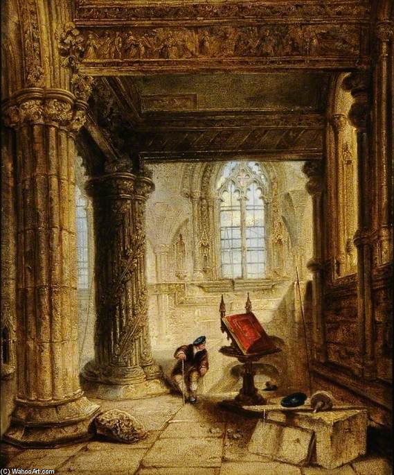 Wikioo.org - The Encyclopedia of Fine Arts - Painting, Artwork by George Cattermole - Rosslyn Chapel