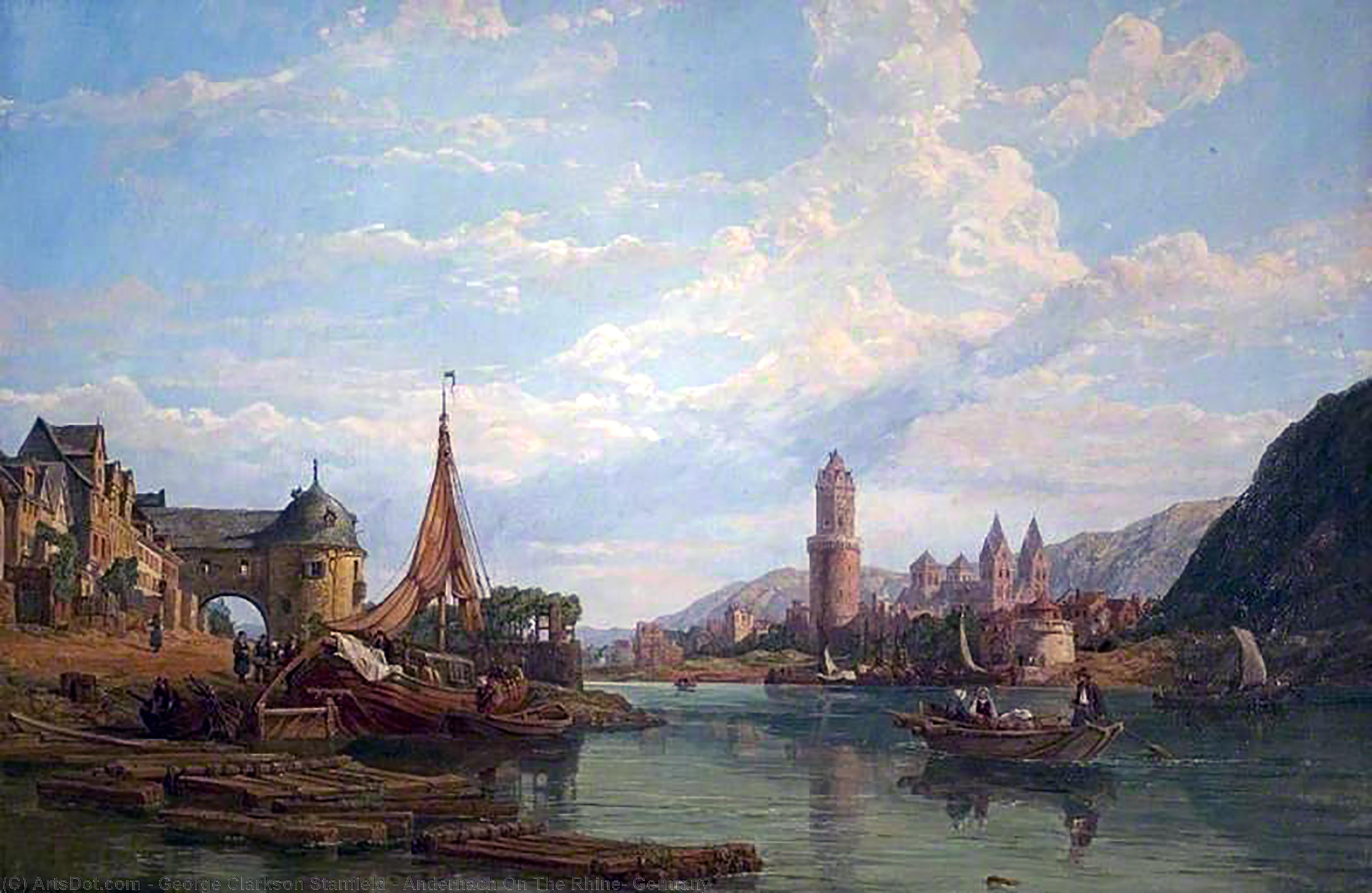 WikiOO.org - Encyclopedia of Fine Arts - Maľba, Artwork George Clarkson Stanfield - Andernach On The Rhine, Germany