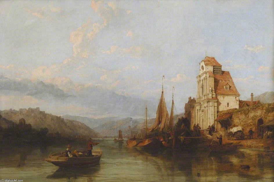 Wikioo.org - The Encyclopedia of Fine Arts - Painting, Artwork by George Clarkson Stanfield - On The Meuse Near Liege