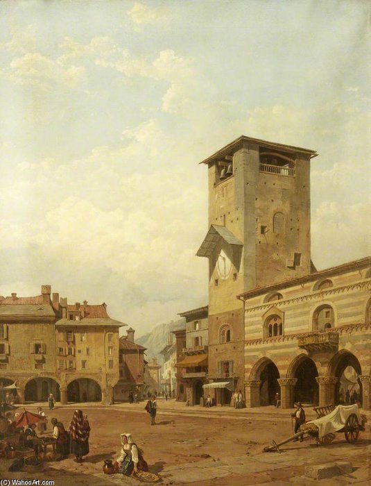 Wikioo.org - The Encyclopedia of Fine Arts - Painting, Artwork by George Clarkson Stanfield - The Broletto, Como