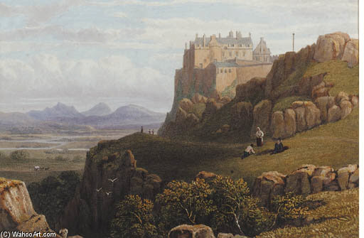 Wikioo.org - The Encyclopedia of Fine Arts - Painting, Artwork by George Fennel Robson - Stirling Castle, Aberdeenshire
