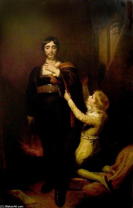 Wikioo.org - The Encyclopedia of Fine Arts - Painting, Artwork by George Henry Harlow - 'king John', Act Iv, Scene 1, Hubert And Arthur