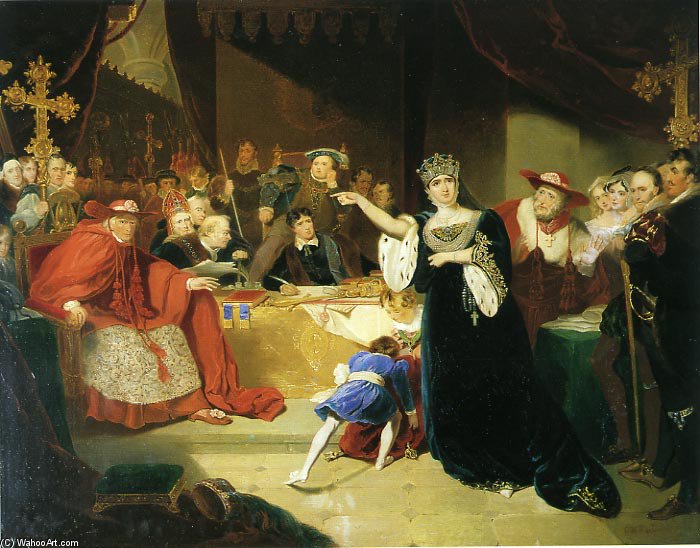 Wikioo.org - The Encyclopedia of Fine Arts - Painting, Artwork by George Henry Harlow - Court For The Trial Of Queen Katharine