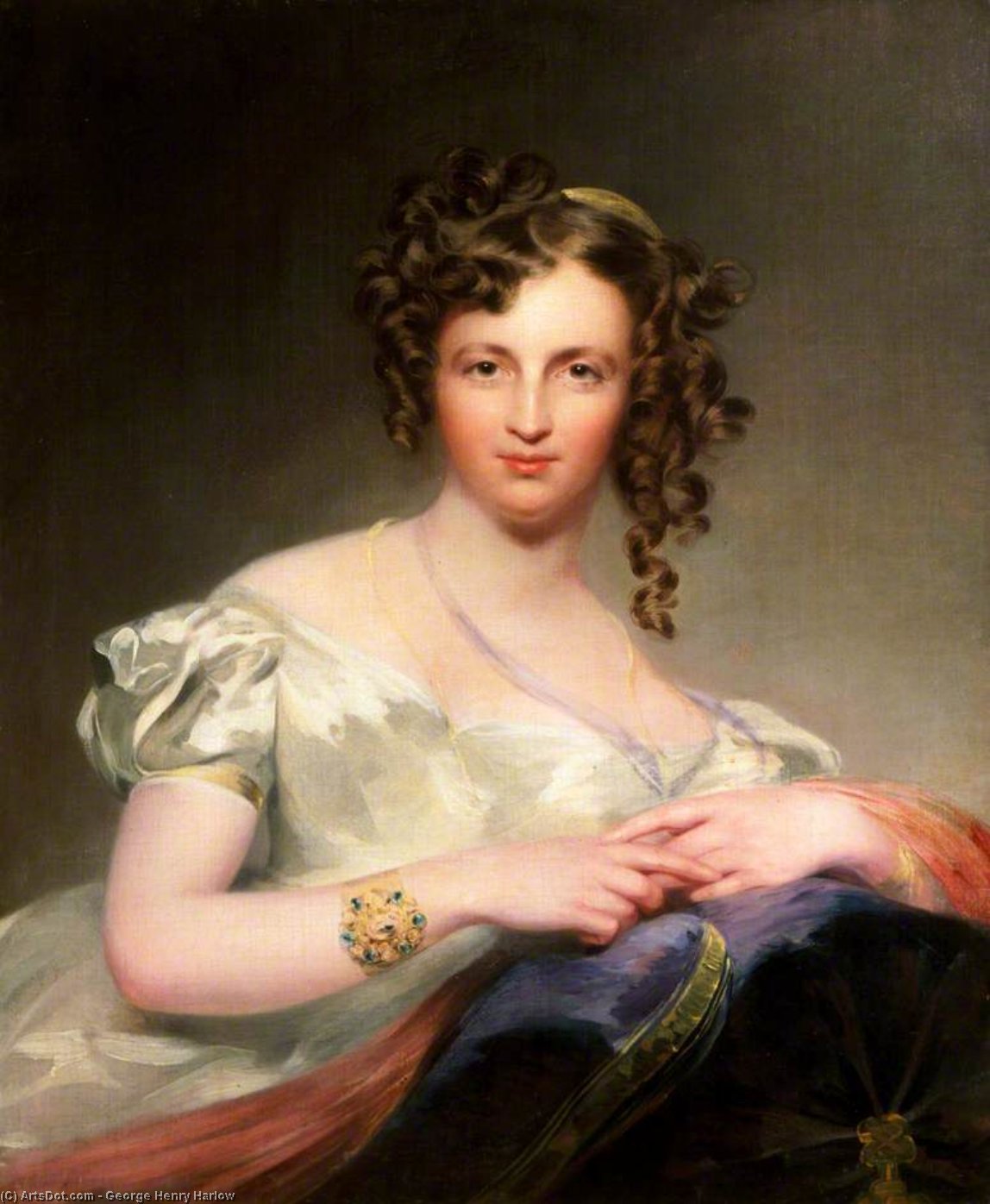 WikiOO.org - 百科事典 - 絵画、アートワーク George Henry Harlow - の肖像画 若い 女性