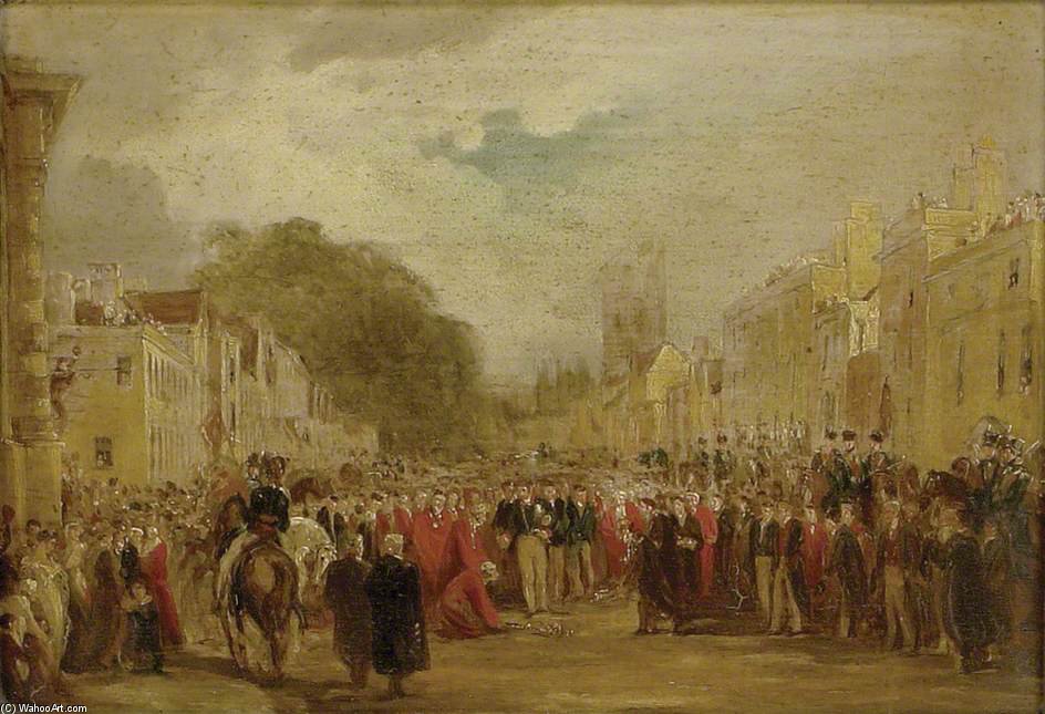 Wikioo.org - The Encyclopedia of Fine Arts - Painting, Artwork by George Jones - H.R.H. The Prince Regent Received By The University And City Of Oxford