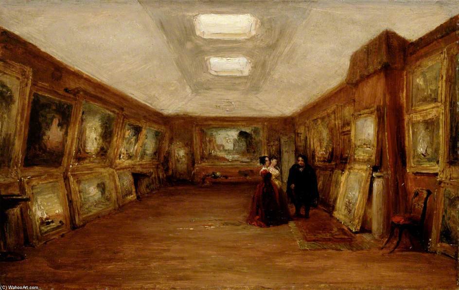 Wikioo.org - The Encyclopedia of Fine Arts - Painting, Artwork by George Jones - Interior Of Turner's Gallery -the Artist Showing His Works