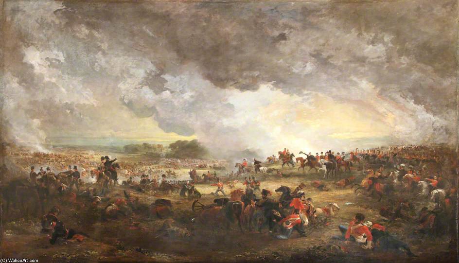 Wikoo.org - موسوعة الفنون الجميلة - اللوحة، العمل الفني George Jones - The Battle Of Waterloo -