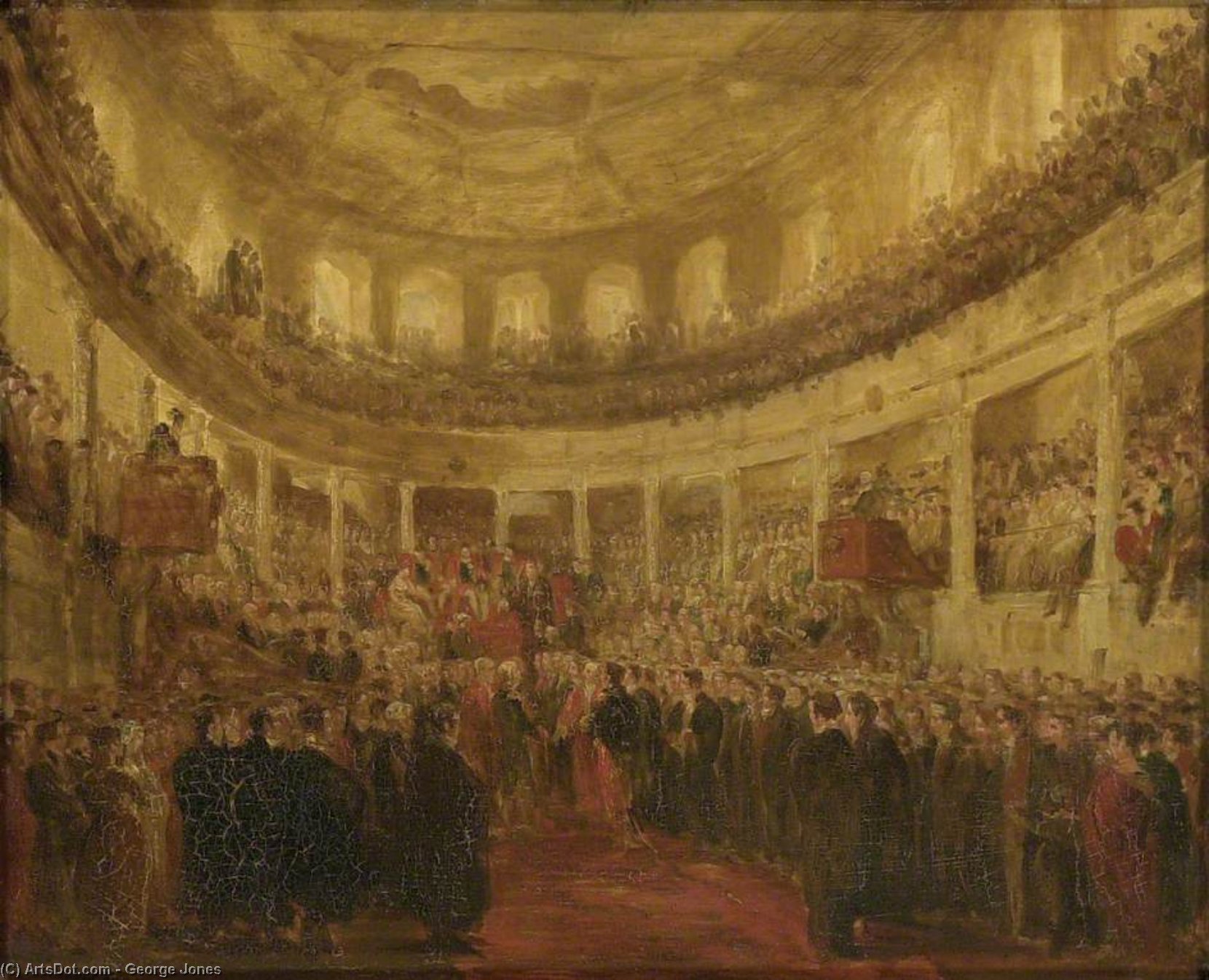 WikiOO.org - Enciclopedia of Fine Arts - Pictura, lucrări de artă George Jones - The Conferment Of Honorary Degrees On The Allied Sovereigns In The Sheldonian Theatre