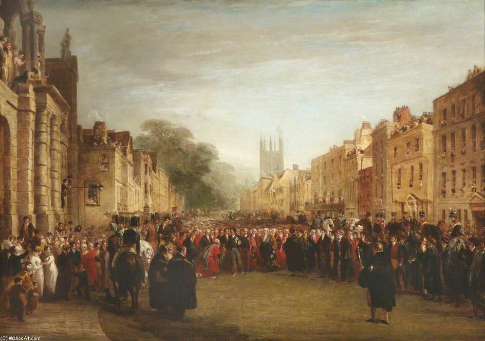 Wikioo.org - The Encyclopedia of Fine Arts - Painting, Artwork by George Jones - The Visit Of The Prince Regent To Oxford