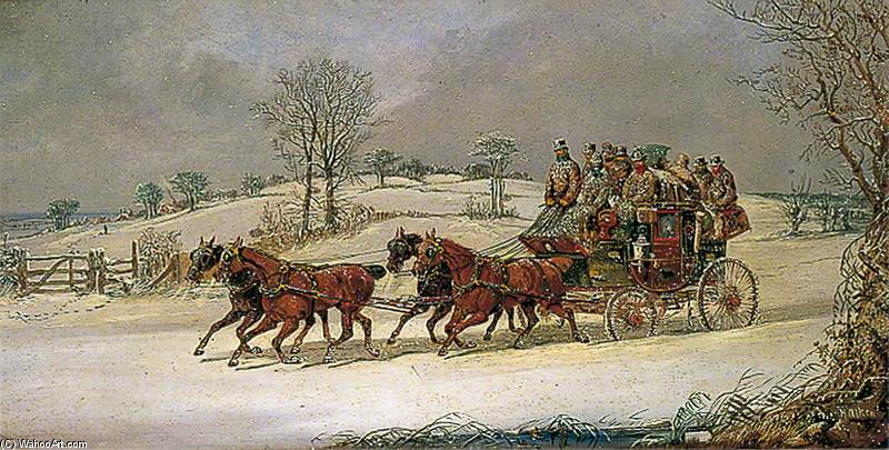 Wikioo.org - The Encyclopedia of Fine Arts - Painting, Artwork by Henry Thomas Alken - The Ipswich To London Coach