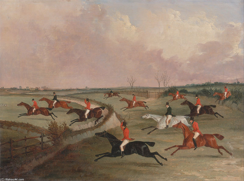 Wikioo.org - The Encyclopedia of Fine Arts - Painting, Artwork by Henry Thomas Alken - The Quorn Hunt In Full Cry- Second Horses