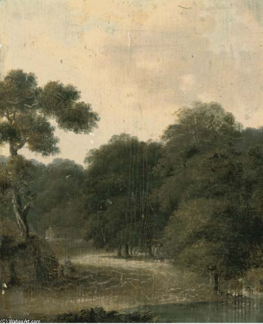 Wikioo.org - The Encyclopedia of Fine Arts - Painting, Artwork by James Arthur O Connor - A Figure Resting By A Woodland Track