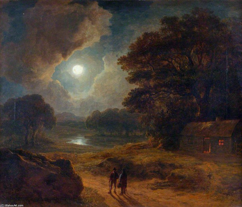 WikiOO.org - אנציקלופדיה לאמנויות יפות - ציור, יצירות אמנות James Arthur O Connor - Night