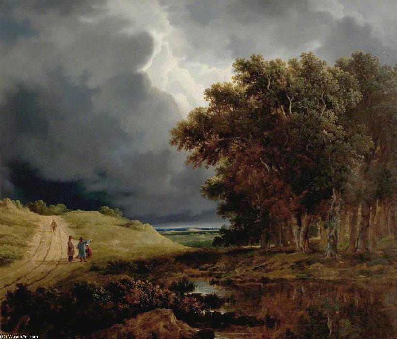 Wikioo.org - The Encyclopedia of Fine Arts - Painting, Artwork by James Arthur O Connor - The Edge Of A Forest, Storm Coming On