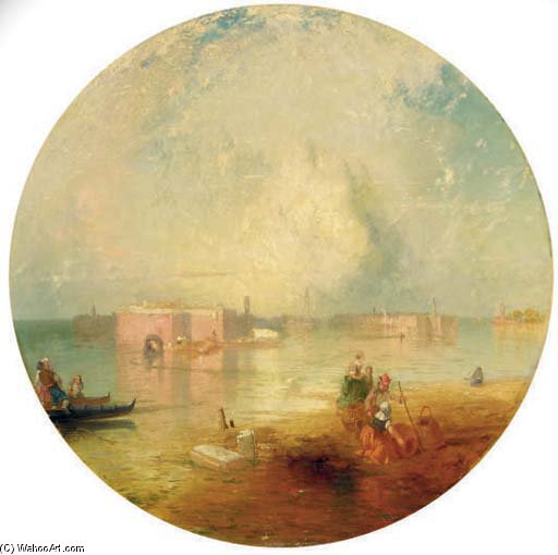 Wikioo.org - The Encyclopedia of Fine Arts - Painting, Artwork by James Baker Pyne - Clam Diggers On An Island Off Venice