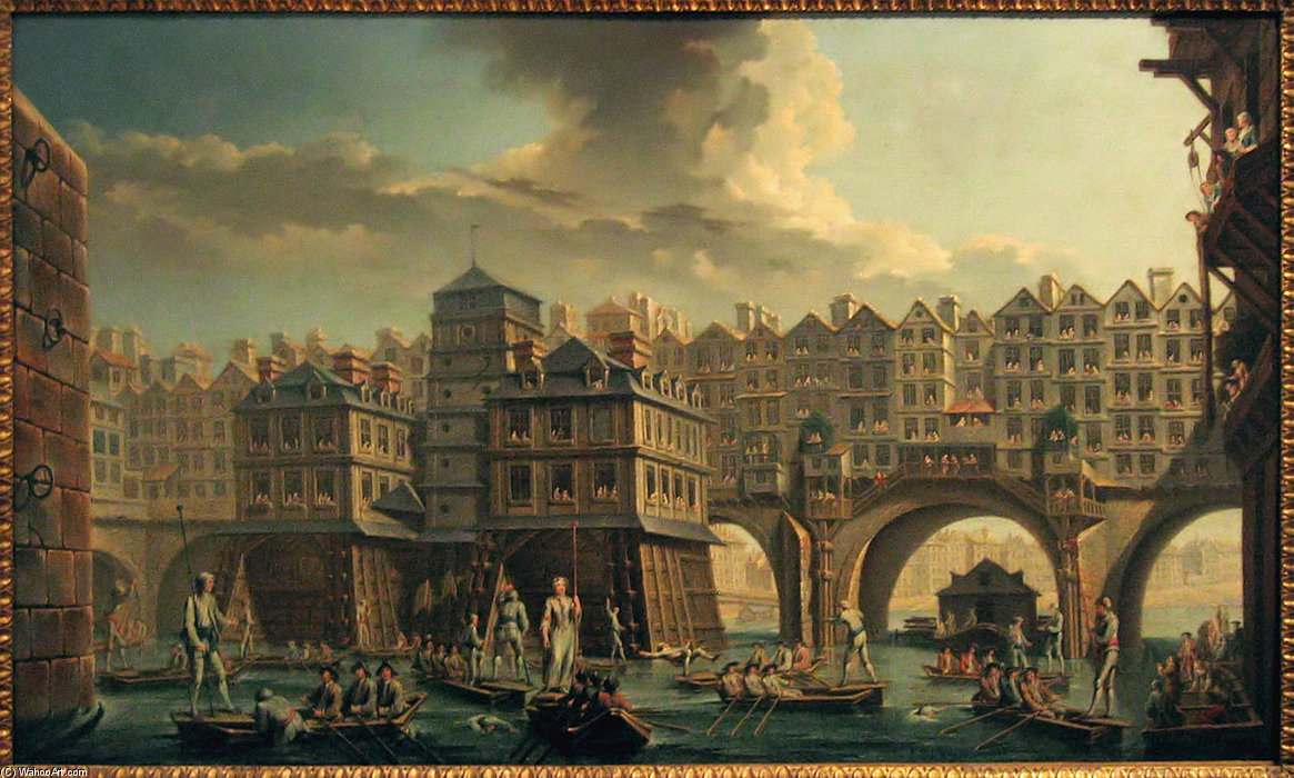Wikioo.org - The Encyclopedia of Fine Arts - Painting, Artwork by Nicolas Jean Baptiste Raguenet - La Joute Des Mariniers