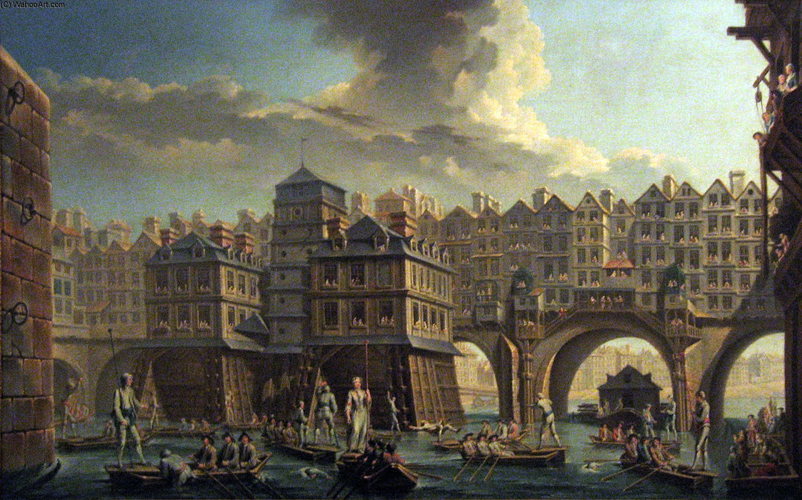 Wikioo.org – L'Encyclopédie des Beaux Arts - Peinture, Oeuvre de Nicolas Jean Baptiste Raguenet - La Joute des Mariniers