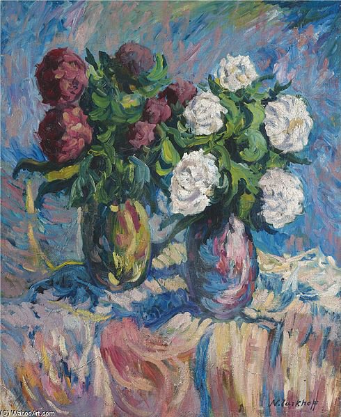 Wikioo.org - The Encyclopedia of Fine Arts - Painting, Artwork by Nikolai Aleksandrovich Tarkhov - Still Life Of Flowers