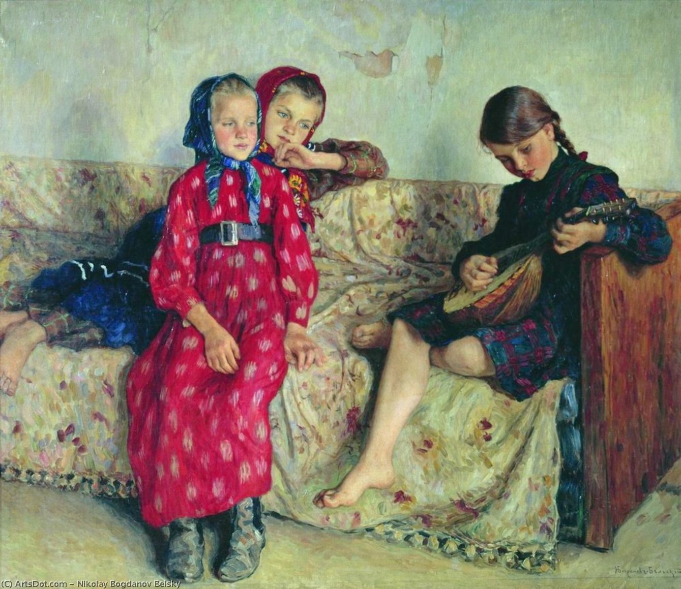 Wikioo.org - The Encyclopedia of Fine Arts - Painting, Artwork by Nikolai Petrovich Bogdanov Belsky - Country Friends