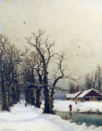 Wikioo.org - The Encyclopedia of Fine Arts - Painting, Artwork by Nils Hans Christiansen - Winter Scene -