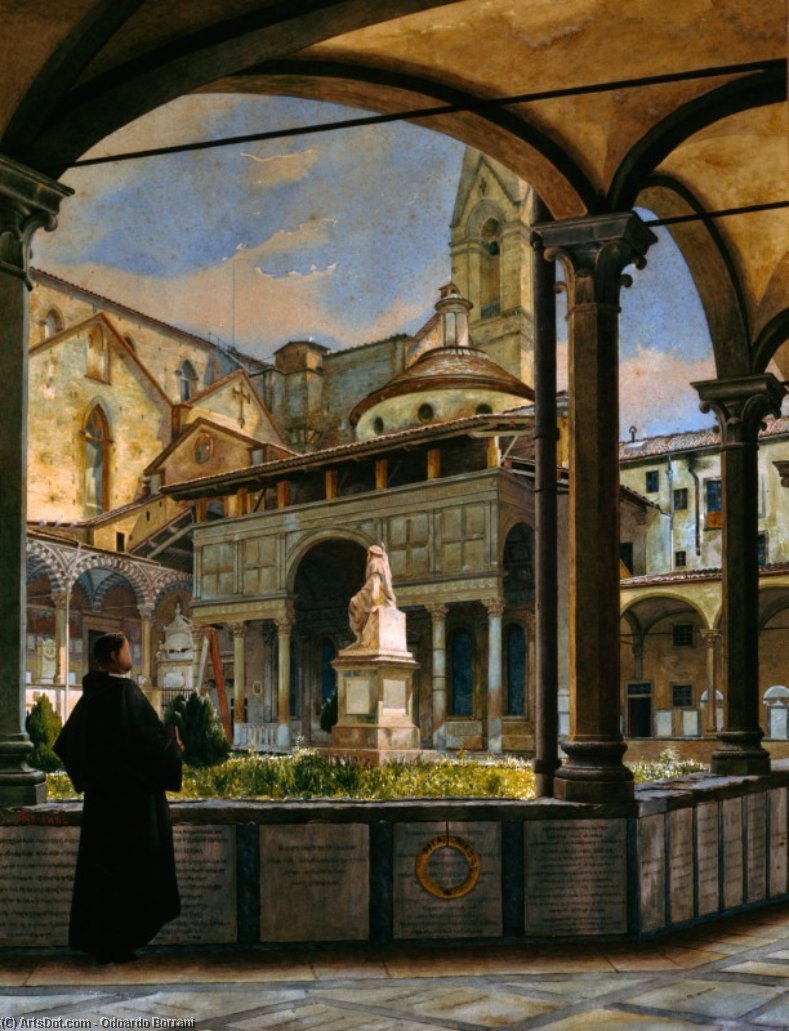 Wikioo.org – L'Enciclopedia delle Belle Arti - Pittura, Opere di Odoardo Borrani - La cappella dei pazzi