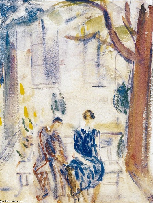 WikiOO.org - Encyclopedia of Fine Arts - Festés, Grafika Odon Marffy - Lovers On The Bench