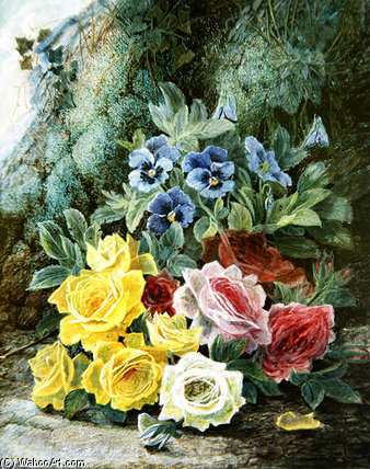 WikiOO.org - Encyclopedia of Fine Arts - Maľba, Artwork Oliver Clare - Roses