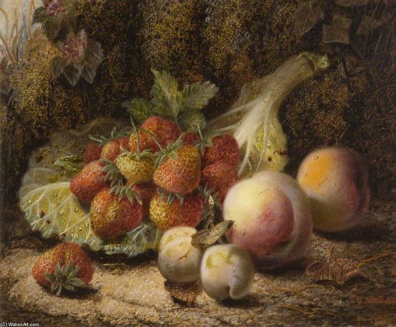 WikiOO.org - Encyclopedia of Fine Arts - Målning, konstverk Oliver Clare - Still Life With Strawberries